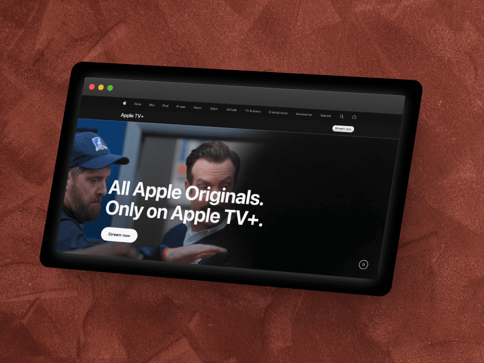 Apple TV Plus Website e mockup